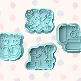 Engagement Fondant Stamp & Cutter Embosser Set