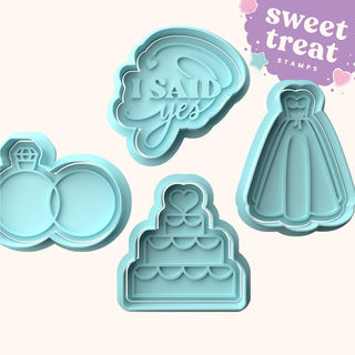 Wedding Fondant Stamp & Cutter Embosser Set