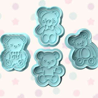Teddy Bears Fondant Stamp & Cutter Embosser Set