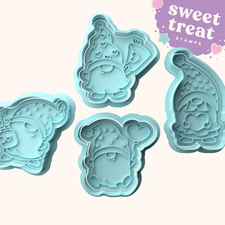Valentines Gnomes Set Fondant Stamp & Cutter Embosser Set