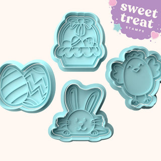 Easter Fondant Stamp & Cutter Embosser Set