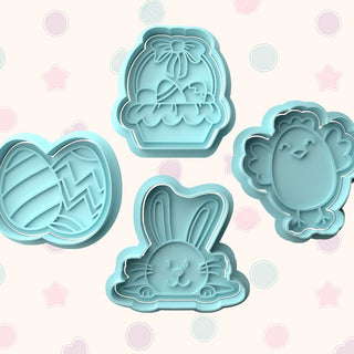 Easter Fondant Stamp & Cutter Embosser Set