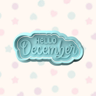 Hello Months of the Year Fondant Stamp & Cutter Embosser Set