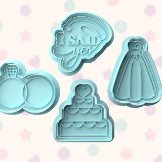 Wedding Fondant Stamp & Cutter Embosser Set